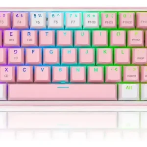 TECLADO MECANICO REDRAGON FIZZ 60% K616 RGB WG BLANCO CON ROSA