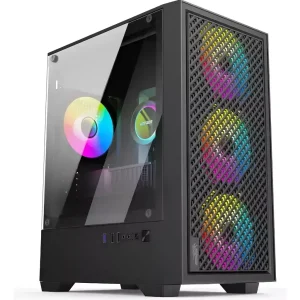 GABINETE SENTEY H12 BLACK ARGB BLACK 4 FAN RGB MESH
