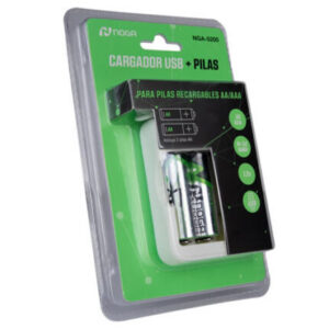 Cargador pilas Noganet NGA- 5200 + 2 Pilas AA