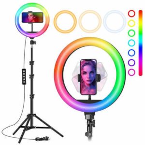 Aro luz led 12" 30 Cm RGB con TRIPODE 2 MTS
