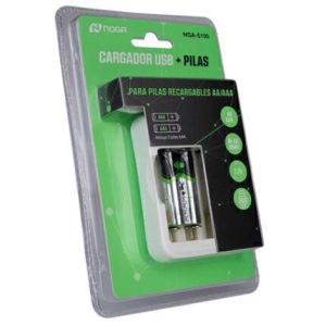 Cargador pilas Noganet NGA- 5100 + 2 Pilas AAA