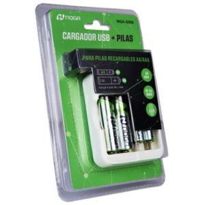 Cargador pilas Noganet NGA- 5300 + 2 Pilas AA + 2 Pilas AAA