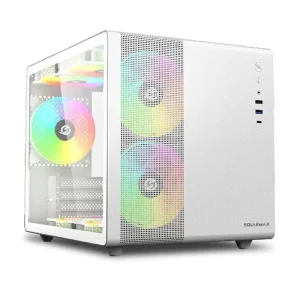 GABINETE SOLARMAX CM-W300 WHITE 3 FAN RGB MESH