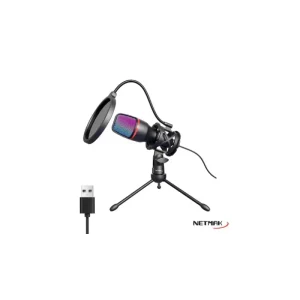 MICROFONO NETMAK STREAMING RGB CARDIOIDE BOTON MUTE PS PS5 NM-MS786