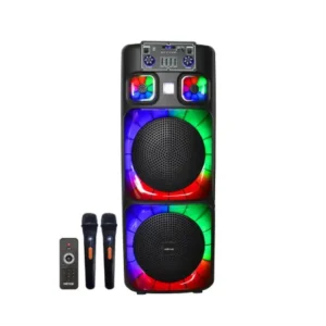 PARLANTE NETMAK RGB 80W BATERIA DOBLE WOOFER C/MIC BT5.3 NM-NONSTOP
