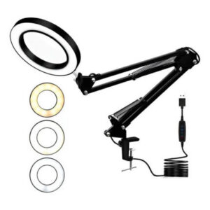 Lampara velador led de escritorio con lupa