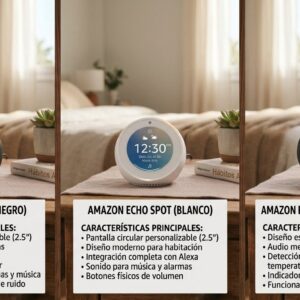 Amazon Echo Spot Reloj Despertador Inteligente Negro