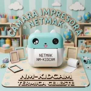 CAMARA IMPRESORA NETMAK NM-KIDCAM TERMICA CELESTE