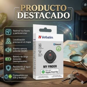 TAG VERBATIM VB MYF-01 BT-BLACK RASTREADOR SATELITAL (SOLO PARA IPHONE)