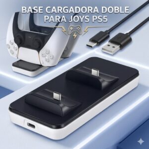 BASE CARGADORA DOBLE PARA JOYS PS5